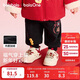 巴拉巴拉兒童加絨長(cháng)褲男女童春季紅色新年拜年服寬松束腳保暖褲
