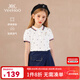 英氏（YEEHOO）女童t恤兒童短袖夏季薄款學(xué)院風(fēng)半袖polo衫女孩中大童裝夏裝新款 小帆船-白色 【棉柔透氣】 130