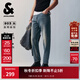 杰克·瓊斯（JACK&JONES）男裝牛仔褲潮個(gè)性百搭時(shí)尚簡(jiǎn)約貓須水洗彈力九分褲褲子225232101 E42中牛仔藍 30 170 W30