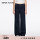 MISS SIXTY2026春季新款牛仔褲女中腰棉質(zhì)百搭通勤休閑直筒褲長(cháng)褲 深藍短版 23