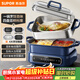 蘇泊爾（SUPOR）家用多功能涮肉烤魚(yú)烤肉鍋 智能電蒸鍋 電煮鍋 電火鍋  多用途分體式不粘料理鍋 電熱鍋H50FC983A