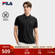 FILA 斐樂(lè )官方男子針織短袖領(lǐng)航POLO衫夏季新款時(shí)尚休閑涼感上衣 正黑色-BK XL 180/100A/XL