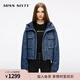 MISS SIXTY2025冬季新款牛仔羽絨服女連帽復古工裝90鴨絨短款外套 中藍 M