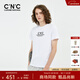 C'N'C禮物【100%棉 親膚舒適】CNC新款圓領(lǐng)短袖T恤男品牌字母衣服 白色 50 /M/(175/92A)