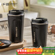 廣意咖啡杯高顏值不銹鋼保溫帶蓋隨行杯男士車(chē)載便攜水杯大號黑GY8626