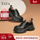 他她（TATA）英倫厚底小皮鞋女鞋學(xué)院運動(dòng)深口單鞋2025春新款CCJ03AM5 黑色 36