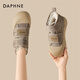 達芙妮加絨加厚棉鞋雪地靴冬季女士面包鞋雪地棉4023607099 卡其 38