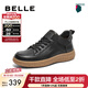 百麗（Belle）休閑舒適高幫鞋女商場(chǎng)同款真皮深口板鞋B8N1DDM4 黑色 36 (230mm)