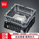 齊心（COMIX）歐式方形透明玻璃煙灰缸120*120mm小號車(chē)載家用茶幾餐桌擺件辦公/居家用品YG01