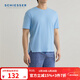 舒雅（Schiesser）男士純棉條紋圓領(lǐng)短袖短褲睡衣家居服套裝E9/22584H 中藍 XL