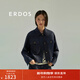 ERDOS 棉麻混紡牛仔褂箱型短款休閑寬松落肩減齡女短外套 經(jīng)典藍 165/84A/M