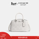 蔻馳（COACH）【禮物】奧萊女士女包老花SAVANNAH小號CARRYALL手提斜挎包 SV/白色/粉筆白色
