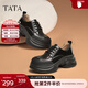 他她（TATA）英倫厚底小皮鞋女鞋學(xué)院運動(dòng)深口單鞋2025春新款CCJ03AM5 黑色 36