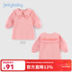 JELLYBABY【大翻領(lǐng)女童連衣裙】2025年春季新款兒童甜美裙子 粉紅色 120