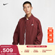 耐克男子搖粒絨里料內襯夾克冬季寬松梭織休閑外套NIKE FZ0657 619暗隊紅/白 M