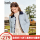 百圖betu女裝秋冬新款羽絨服撞色燈芯絨小香風(fēng)羽絨外套女2309T13 藍色 S