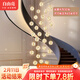 自由亮別墅loft復式旋轉樓梯吊燈挑空2025新款中山燈具自建房樓梯長(cháng)吊燈 43頭/滿(mǎn)天星/琥珀燈罩/三色光【錯落】