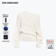 ANN ANDELMAN【田曦薇同款】解構斜肩絞花毛衣寬松慵懶復古針織衫 白色 M