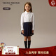 Teenie Weenie Kids小熊童裝25秋冬新款女童全棉荷葉邊娃娃領(lǐng)襯衫 米白色 140cm