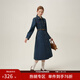 范思藍恩復古氣質(zhì)港風(fēng)牛仔連衣裙女春季2024新款中長(cháng)裙 24FS11337 牛仔藍 M