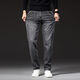 海沛尼克牛仔褲男直筒寬松彈力大碼高腰長(cháng)褲子男加肥加大深襠男褲 3206煙灰 34 (2尺7)