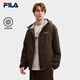 FILA 斐樂(lè )官方男士棉服2026春新款時(shí)尚休閑寬松上衣保暖連帽外套 深土色-BN L 175/96A/L