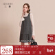 三彩【綿羊毛】2025冬季新款方領(lǐng)蝴蝶結毛呢連衣裙無(wú)袖背心裙M 寂靜灰 S 155/80A