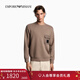 EMPORIO ARMANI/阿瑪尼官方旗艦新款男女情侶套頭圓領(lǐng)寬松落肩運動(dòng)重磅衛衣秋冬 【寬松版】胡桃木色 M (推薦：135-150斤)