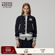 Teenie Weenie小熊女裝秋季學(xué)院風(fēng)棒球服外套時(shí)髦小個(gè)子短款上衣女 藏青色 S (160)