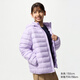 優(yōu)衣庫童裝男女童PUFFTECH空氣棉服可機洗連帽外套排骨棉服478123 71 淺藍紫色 160