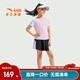 安踏兒童套裝女大童裝2025年夏季舒適透氣短T短褲兩件套裝潮流舒適 黛粉紅/基礎黑-2 150