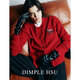 DIMPLE HSU  D家 奢柔純羊絨 特種6針機織絞花 小馬刺繡毛衣開(kāi)衫S38528 西野紅 現貨 M