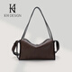 明治KHDESIGN女包植鞣皮單肩包大容量枕頭包輕奢斜挎包生日禮物 棕色