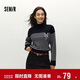 森馬（Semir）森柔|地理系列毛衣女冬季半高領(lǐng)刺繡條紋衫101724107022