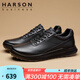 哈森胎牛皮男鞋2025秋季商務(wù)休閑皮鞋輕奢高端皮鞋通勤舒適健步鞋 黑色 43 (265mm)