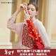 瑪麗亞·古琦（MARJA KURKI）絲巾小方巾女 真絲方巾領(lǐng)巾 桑蠶絲圍巾絲綢禮物 和風(fēng) 橘色
