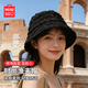 MINISO漁夫帽女士四季通用戶(hù)外防曬太陽(yáng)帽大頭圍減齡遮陽(yáng)帽寬帽檐 黑色