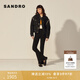 SANDRO秋冬女裝法式甜酷寬松OVERSIZE棉質(zhì)黑色仿鉆落肩牛仔外套 黑色 S (36)
