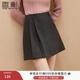香影格雷系a字半身裙女2025冬季新款遮胯壓褶高腰百褶學(xué)院風(fēng)短裙 深灰 L 165/68A/110-125斤