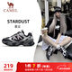 駱駝（CAMEL）女鞋復古休閑厚底增高老爹運動(dòng)鞋子 K25CX4L4025 黑/云灰紫 38