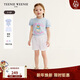 Teenie Weenie Kids小熊童裝25年夏季新款女寶寶可愛(ài)短袖短褲套裝 淺藍色 100cm