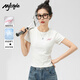 MJ STYLE圓領(lǐng)正肩短袖T恤女2026春夏新款辣妹修身顯瘦內搭打底衫半袖上衣