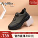 金利來(lái)（Goldlion）男鞋氣墊大底舒適耐磨旋轉扣休閑鞋G550430349RAE灰黑42