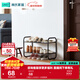 林氏家居門(mén)口鐵藝薄鞋架多層簡(jiǎn)易家用陽(yáng)臺小窄邊夾縫鞋柜子LS262N 【黑色】LS262N1-A雙層鞋架