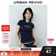 UR2025秋季新款女裝休閑日常字母印花修身圓領(lǐng)T恤UYY450276 藏青 M