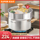 蘇泊爾（SUPOR）嬰童級316L不銹鋼湯鍋 燃氣灶電磁爐通用 加厚煮鍋煮面煮粥燉鍋 【帶蒸格】直徑 24cm