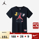 JordanNIKE耐克童裝男女童短袖T恤JORDAN夏季兒童上衣 正黑色 160(XL) 