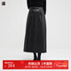 播商場(chǎng)同款PU皮半身裙女24冬新款高腰顯瘦氣質(zhì)直筒半裙BDR4BD3476 K40玄黑 XL
