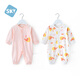 舒貝怡2件裝嬰兒衣服新生兒連體衣春夏季長(cháng)袖男女寶寶哈衣外出服春裝 森林朋友滿(mǎn)印粉+粉 【春夏款】 59cm (0-3個(gè)月)