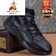稻草人（MEXICAN）男鞋冬季保暖高幫休閑皮鞋男真皮商務(wù)加絨加厚馬丁靴男士棉鞋 黑色 加絨款 37
